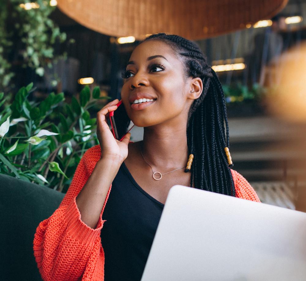 Woman on phone