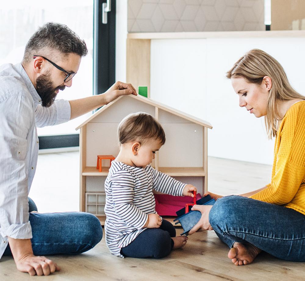 Couple with young child